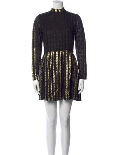 Pre-owned Dodo Bar Or Patterned Mini Dress In Black