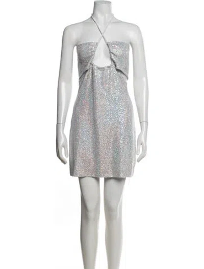Pre-owned Dodo Bar Or Patterned Mini Dress In Silver