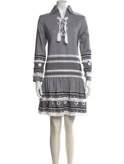 Pre-owned Dodo Bar Or Patterned Mini Dress In White