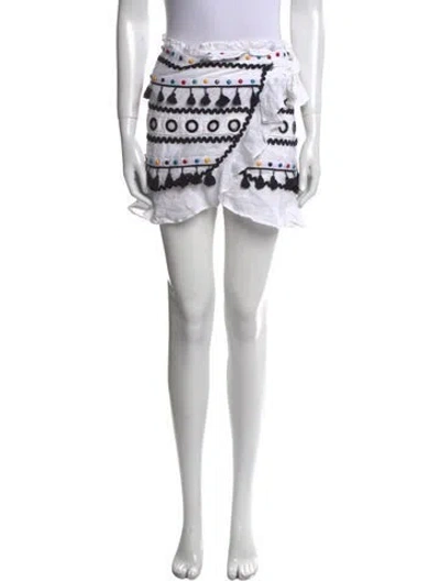 Pre-owned Dodo Bar Or Patterned Mini Skirt In White