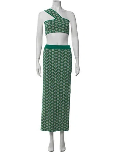 Pre-owned Dodo Bar Or Patterned Skirt Set In Green