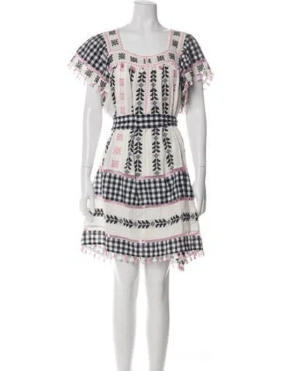 Pre-owned Dodo Bar Or Plaid Print Mini Dress In Black
