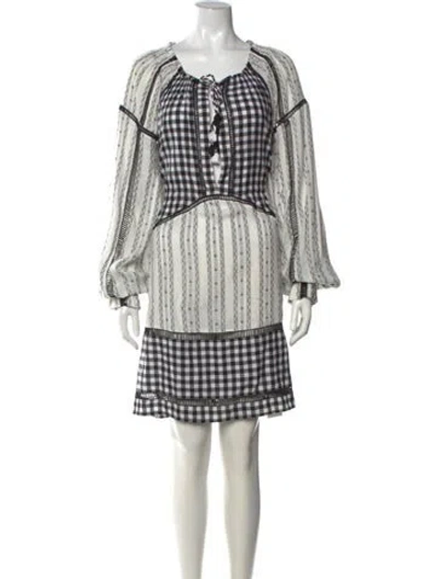 Pre-owned Dodo Bar Or Plaid Print Mini Dress In Black/white