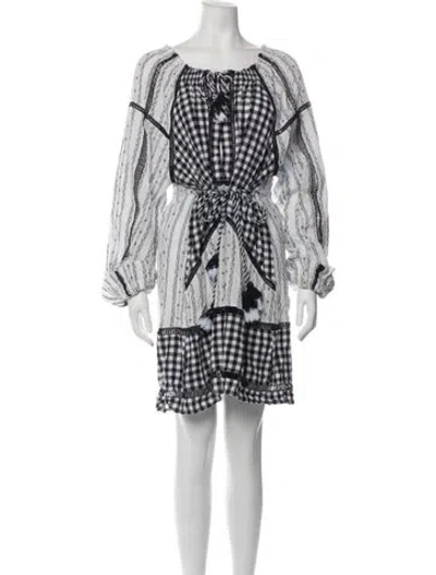 Pre-owned Dodo Bar Or Plaid Print Mini Dress In Purple