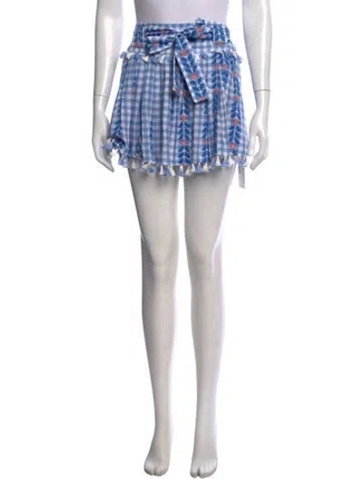 Pre-owned Dodo Bar Or Plaid Print Mini Skirt In Blue