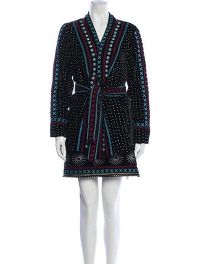 Pre-owned Dodo Bar Or Polka Dot Print Glitter Accents Skirt Set In Black