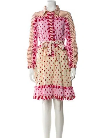 Pre-owned Dodo Bar Or Polka Dot Print Knee-length Dress In Pink