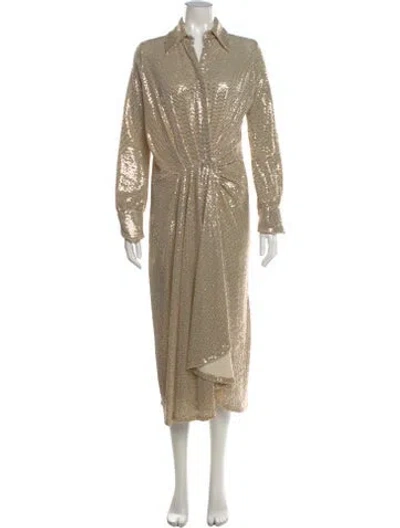 Pre-owned Dodo Bar Or Polka Dot Print Midi Length Dress In Neutral