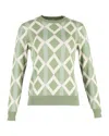 Dodo Bar Or Printed Crewneck Sweater In Green Cotton In Green