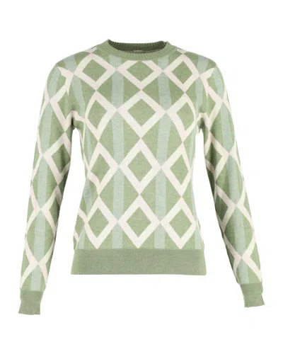 Dodo Bar Or Printed Crewneck Sweater In Green Cotton