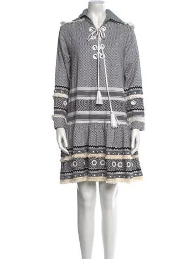 Pre-owned Dodo Bar Or Printed Knee-length Dress In Gray