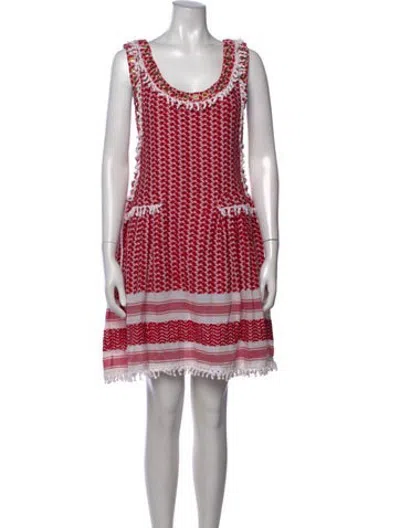 Pre-owned Dodo Bar Or Printed Knee-length Dress In Red