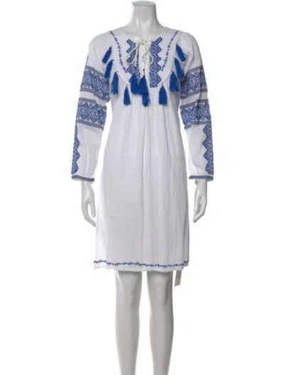Pre-owned Dodo Bar Or Printed Knee-length Dress In White