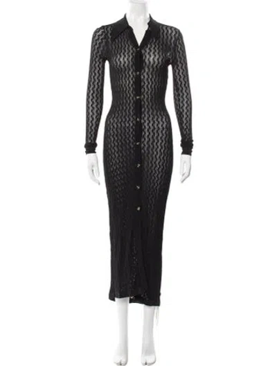 Pre-owned Dodo Bar Or Printed Long Dress In Gray