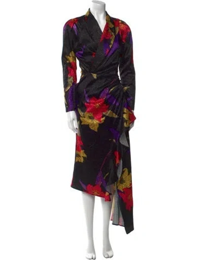 Pre-owned Dodo Bar Or Printed Long Dress In Multi