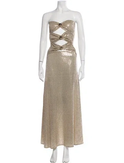 Pre-owned Dodo Bar Or Printed Long Dress In Multi