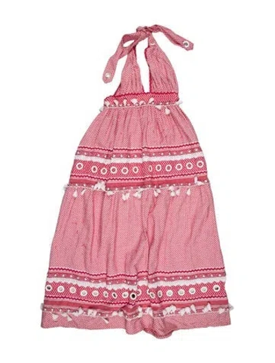 Pre-owned Dodo Bar Or Printed Long Dress In Red