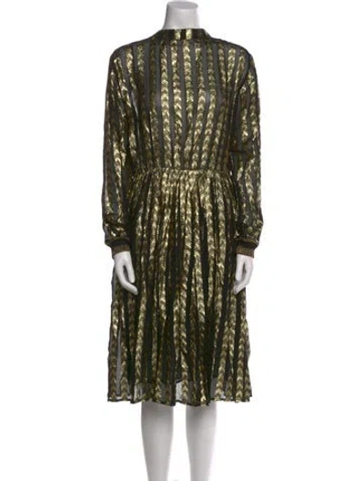 Pre-owned Dodo Bar Or Printed Midi Length Dress