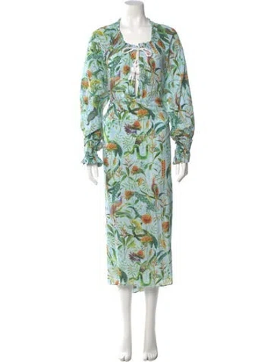 Pre-owned Dodo Bar Or Printed Midi Length Dress In Multi