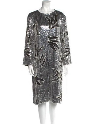 Pre-owned Dodo Bar Or Printed Midi Length Dress W/ Tags In Silver