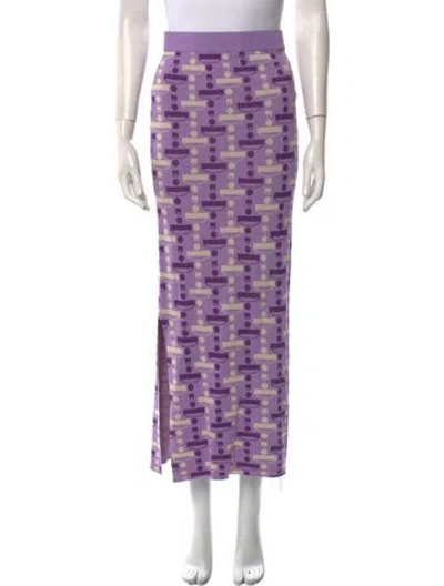 Pre-owned Dodo Bar Or Printed Midi Length Skirt In Purple