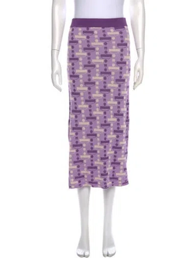 Pre-owned Dodo Bar Or Printed Midi Length Skirt In Purple