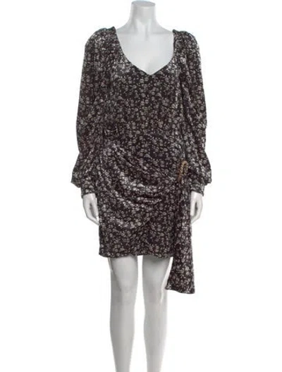Pre-owned Dodo Bar Or Printed Mini Dress In Black