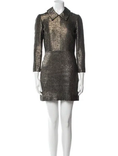 Pre-owned Dodo Bar Or Printed Mini Dress In Black