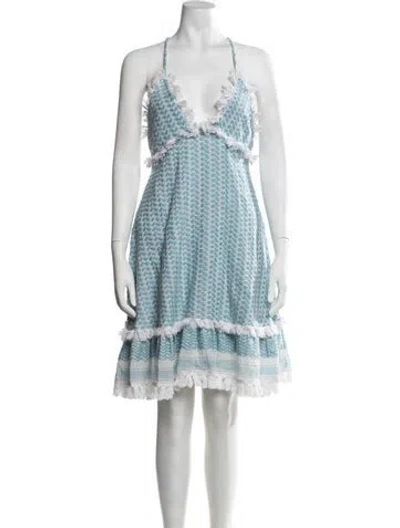 Pre-owned Dodo Bar Or Printed Mini Dress In Blue