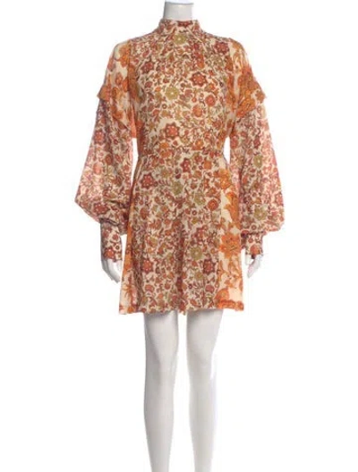 Pre-owned Dodo Bar Or Printed Mini Dress In Neutral
