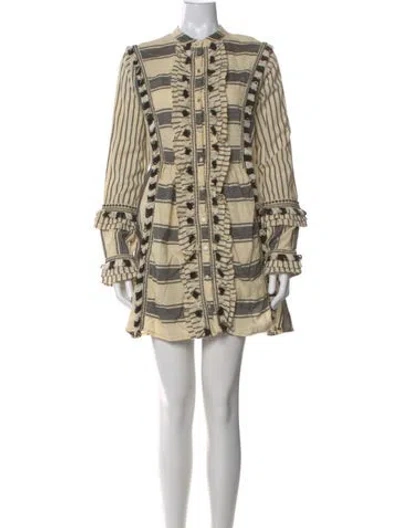 Pre-owned Dodo Bar Or Printed Mini Dress In Neutral