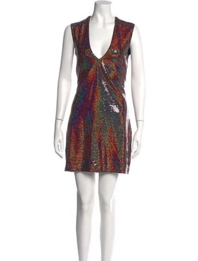 Pre-owned Dodo Bar Or Printed Mini Dress In Pink
