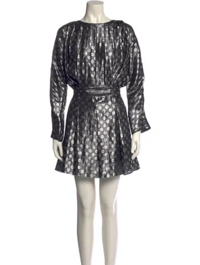Pre-owned Dodo Bar Or Printed Mini Dress In Silver
