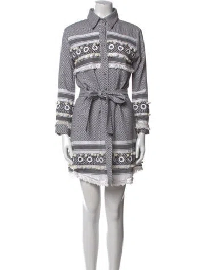 Pre-owned Dodo Bar Or Printed Mini Dress In White