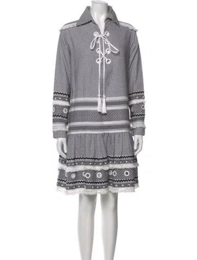 Pre-owned Dodo Bar Or Printed Mini Dress In White