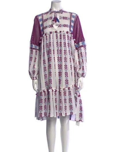 Pre-owned Dodo Bar Or Printed Mini Dress In White