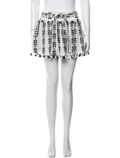 Pre-owned Dodo Bar Or Printed Mini Skirt In White