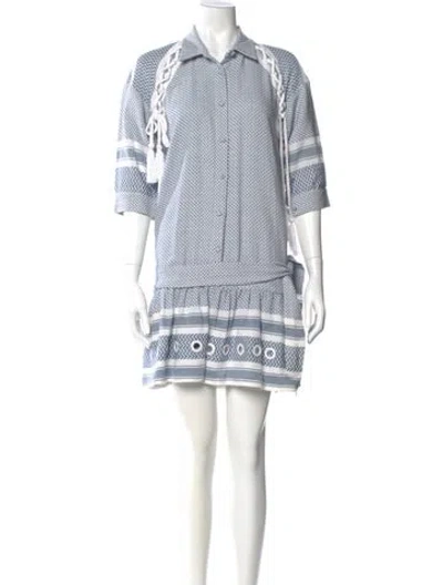 Pre-owned Dodo Bar Or Printed Romper In Blue