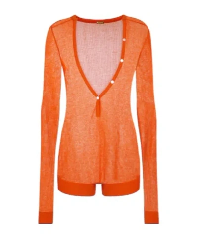 Dodo Bar Or Ribbed-knit Playsuit In Orange