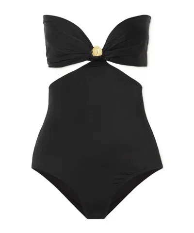 Dodo Bar Or Shakira Embellished Cutout Bandeau Swimsuit In Black