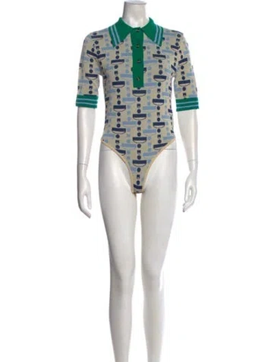 Pre-owned Dodo Bar Or Short Sleeve Bodysuit In Blue