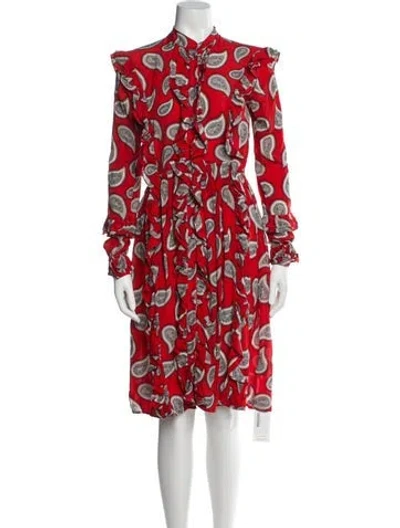 Pre-owned Dodo Bar Or Silk Knee-length Dress In Red