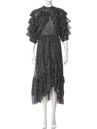 Pre-owned Dodo Bar Or Silk Long Dress In Black