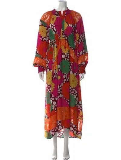 Pre-owned Dodo Bar Or Silk Long Dress In Orange