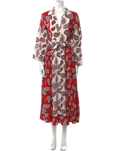 Pre-owned Dodo Bar Or Silk Long Dress In Red