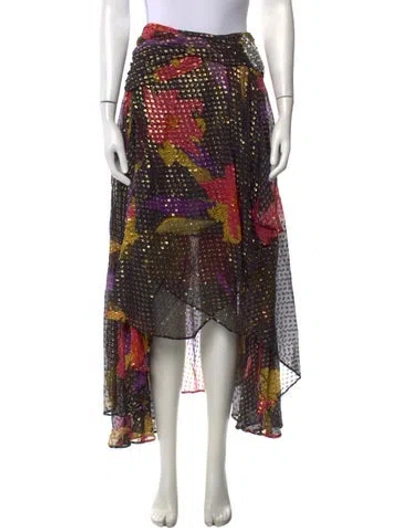 Pre-owned Dodo Bar Or Silk Long Skirt In Black
