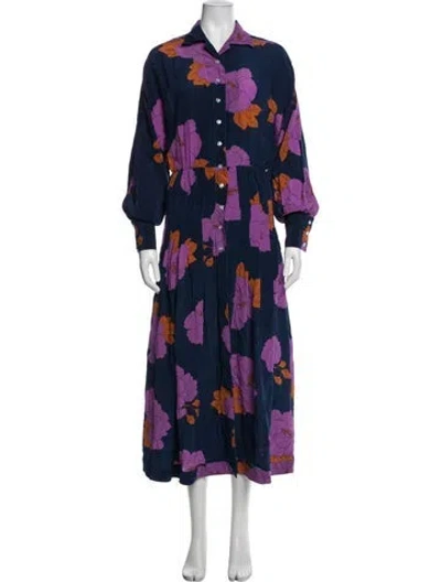 Pre-owned Dodo Bar Or Silk Midi Length Dress In Blue