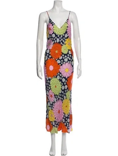 Pre-owned Dodo Bar Or Silk Midi Length Dress In Blue