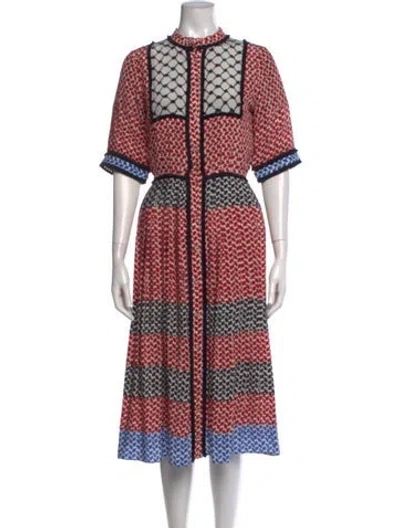 Pre-owned Dodo Bar Or Silk Midi Length Dress In Red