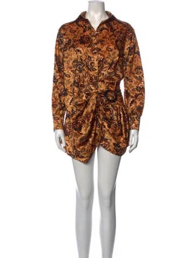 Pre-owned Dodo Bar Or Silk Mini Dress In Gold